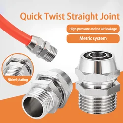 10/50PCS Metric PC Pneumatic Fittings Fast Twist Joint PC 4-M5 M6 M8 M10 M12 Thread Trachea Quick Screw Connector For hose Tube