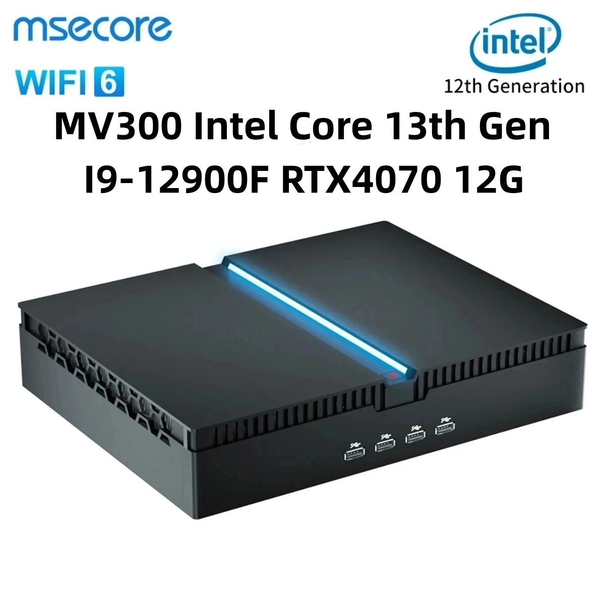 Новая графическая карта Msecore MV300, Intel Core 13-го поколения, I9-12900F RTX4070, 12 Гб, мини-ПК, игровой настольный компьютер, Windows 11, WiFi6E, BT5.3