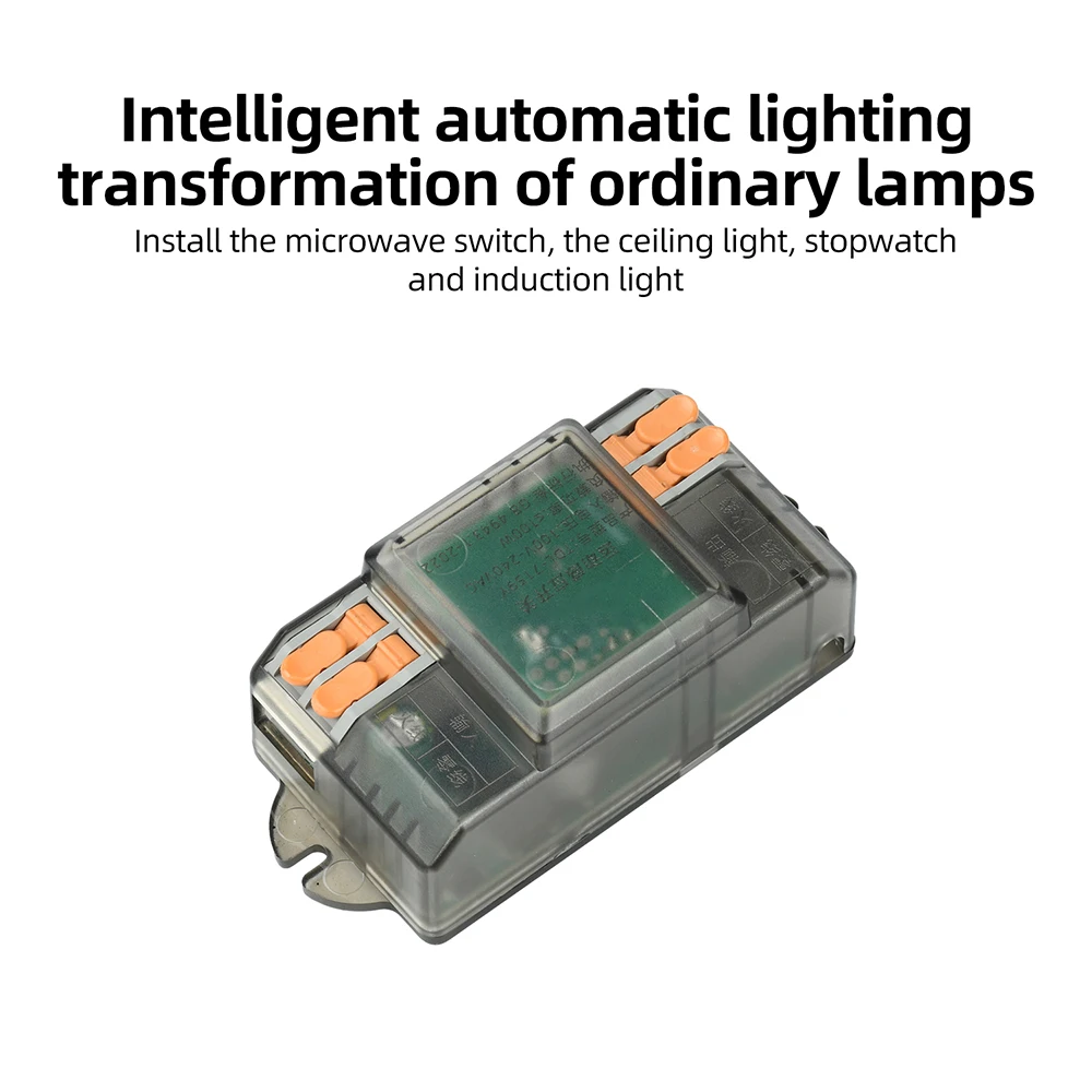 Intelligenter Sensor-Mikrowellenradar-Induktionsschalter für Deckenleuchten - Verdeckte Installation mit Kleberückseite, automatisches Ein-/Ausschalten – Detail 7