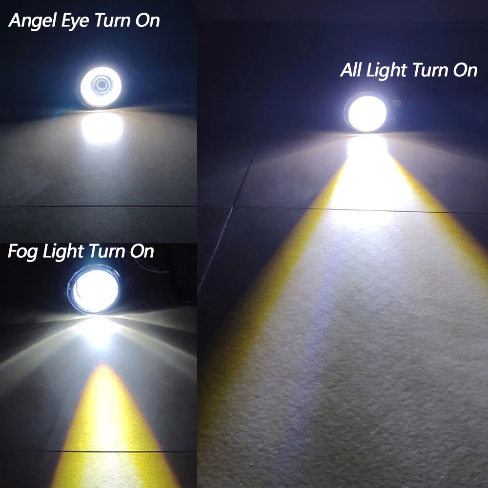 For Toyota Yaris Hatchback 2006-2014 Car Angel Eye Fog Light Front Bumper Fog Light Assembly Halo Ring Daytime Running Lamp