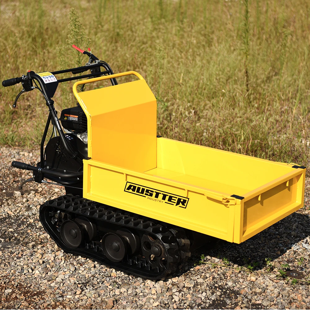 AUSTTER Crawler Type Mini Dumper 300kg  Gasoline Power Wheelbarrow Mini  Track Dumper for Farm Construction Works