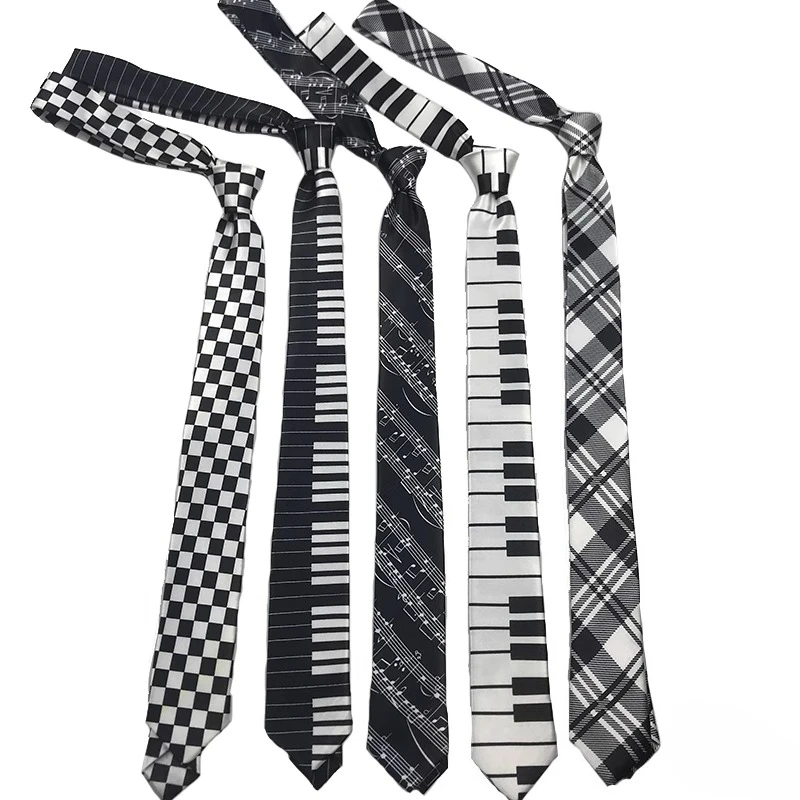 

Plaid Korean version neck tie casual narrow version 5cm college style creative tie men's leopard print casual funny neck ties