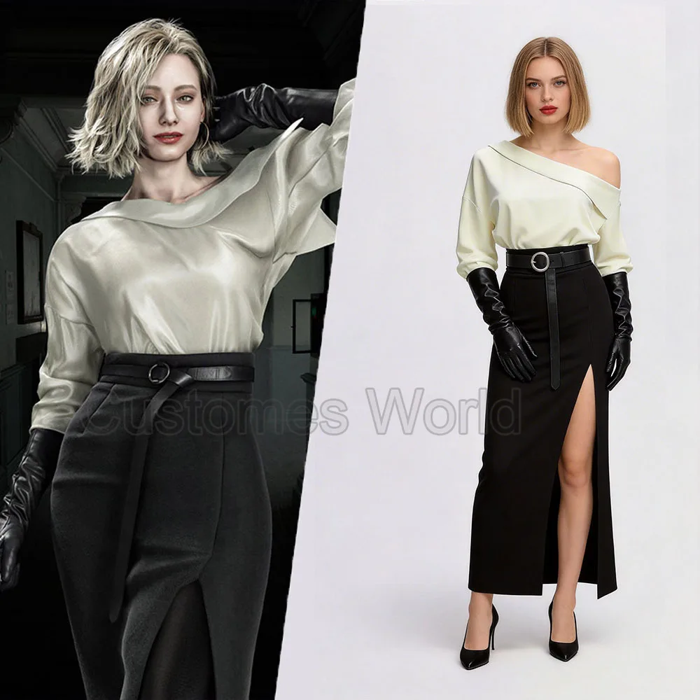 

Game Grace Ashcrof Cosplay Alternate outfits Cosutme Halloween Women Dress Resident9 Cosplay Req Evil Requiem Game Clothing