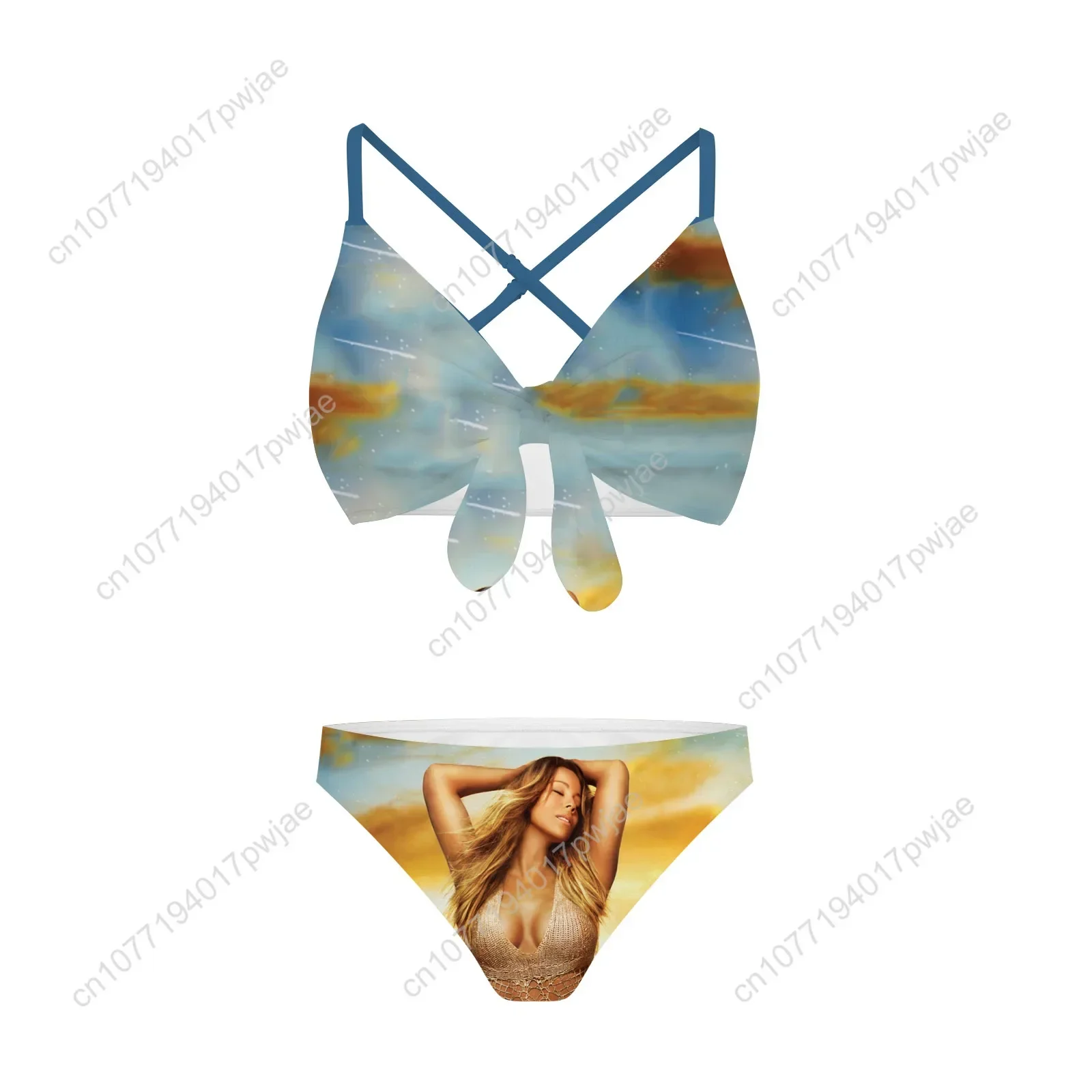 Mariah Carey Bathing Suits Cross Strap Suspenders Swimsuits Womens Bikini Pool Party Beach Swimwear Customized Beachwear