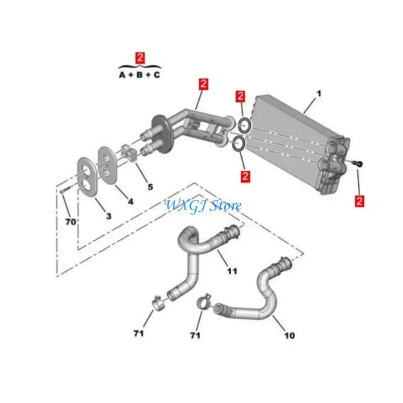 

37JE Auto Part for 206 206CC 207 207SW Cooling System Radiator Hose 6448G4 6448L1