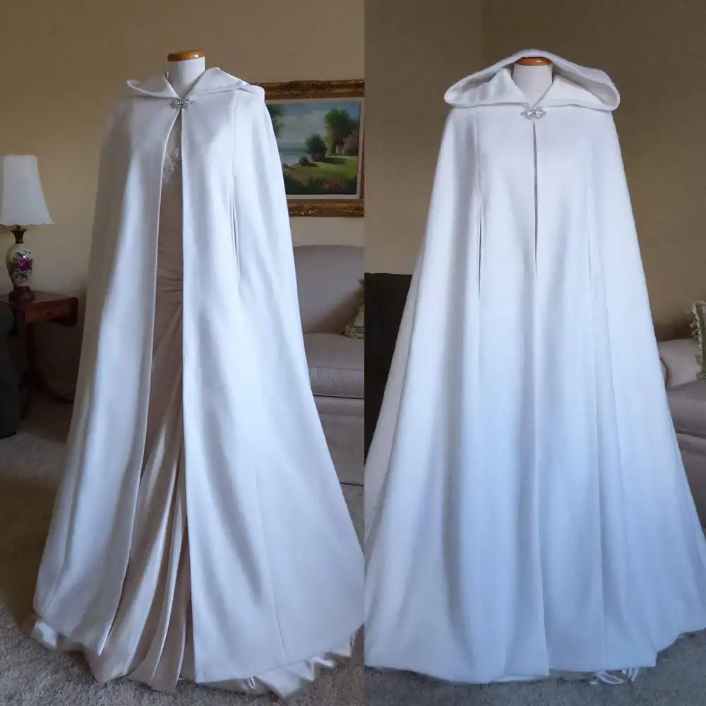 Autumn Long Wedding Cape Bridal Cloak Shawl Coat Costume Party Wrap With Lapel Custom Made