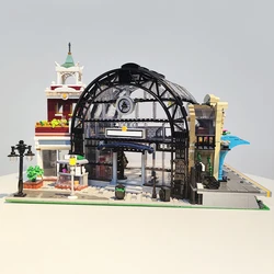 Creative Expert Meeting Point Train Station Street View Bricks  Moc Modular House Model Building Blocks Educational Toy 2720pcs