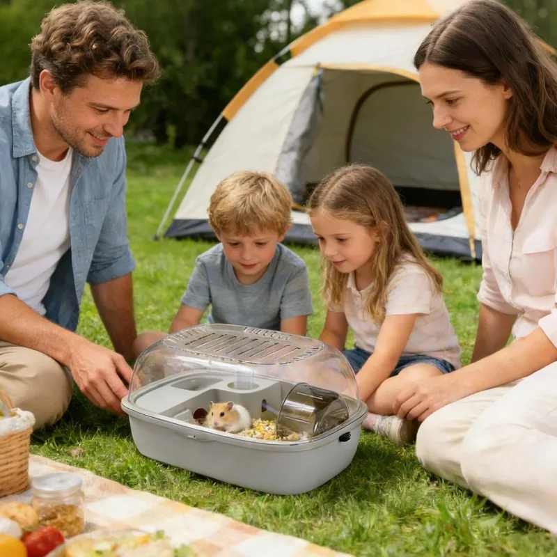 

Luxury Acrylic Hamster Cage Large Space Portable Travel House for Syrian Hamster Gerbil Rat Easy To Clean Small Pet Supplies