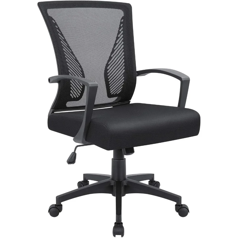 Home Office Desk Chair Task Mid Back Mesh Office Chair Ergonomic Swivel Lumbar Support Desk Computer Chair