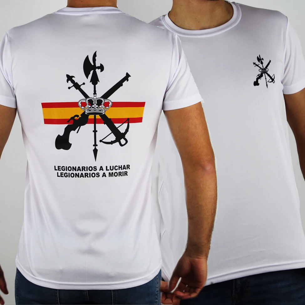 Camiseta Legión Española. 100% Algodón De Alta Calidad, Cuello Redondo, De Gran Tamaño, Casual