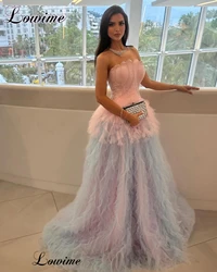 New Fashion Sweet Celebrity Dresses A-Line Strapless Sexy Red Carpet Runway Dresses For Women Vestidos De Gala Evening Gowns