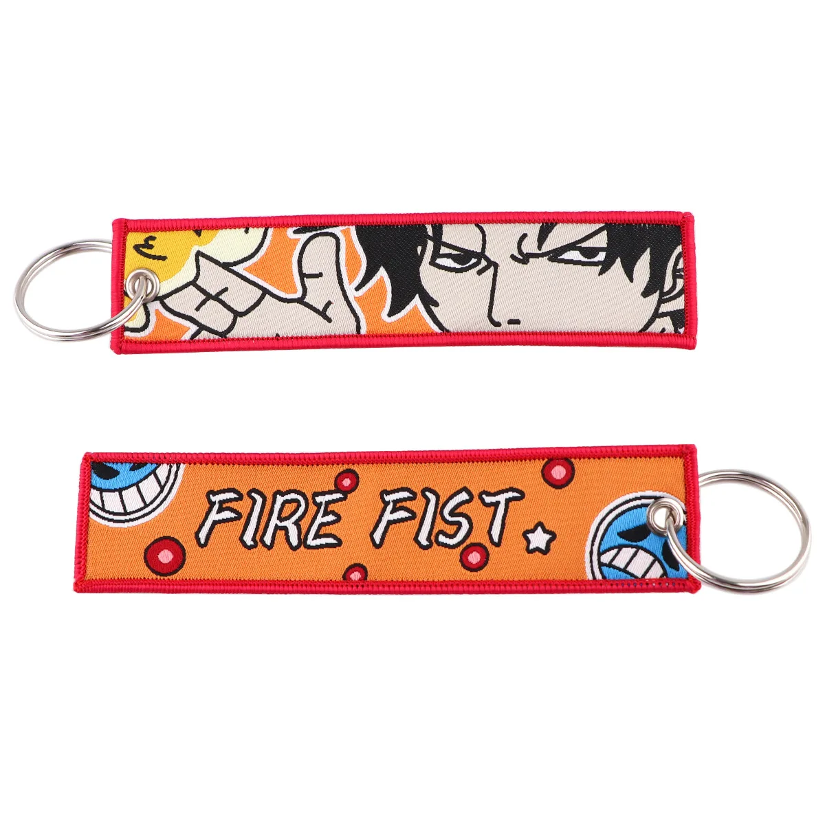 Anime One Piece Embroidery Key Fobs Manga Key Tags Keychains for Women Men Car Keyring Cosplay Accessories Chaveiro Fans Gift - view 5