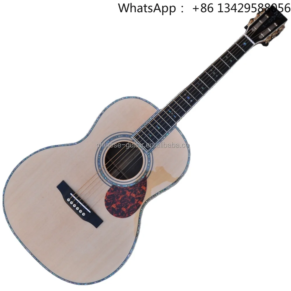 Flyoung Natural Wood Color 41 Inch Acoustic Guitar 00042 Model Top Solid Classical Guitar Ebony Fretboard