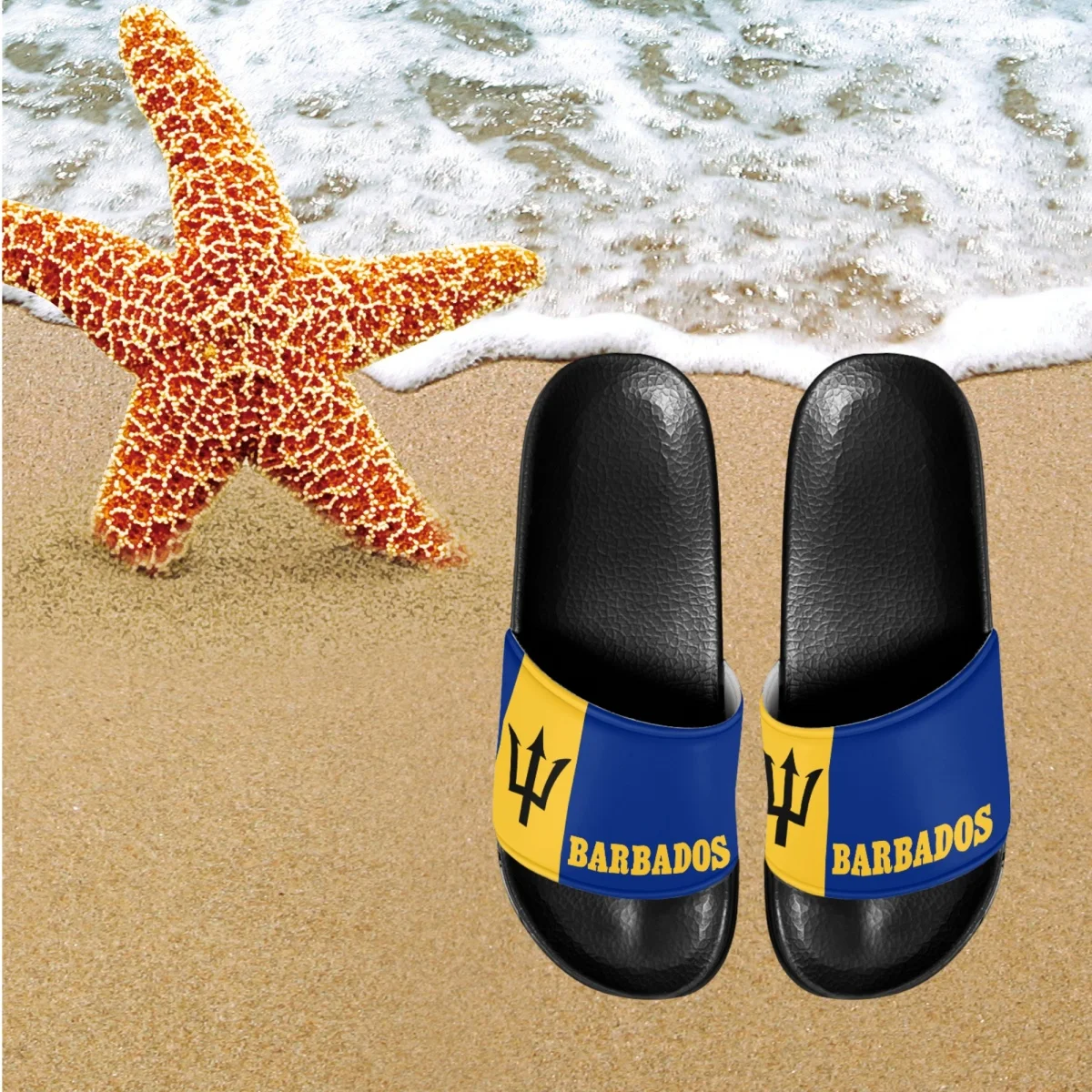 Barbados Flag Fashion Women Summer Soft Slippers Thick Platform Bathroom Home Girls Slippers Indoor Non-slip Female Slides 2023