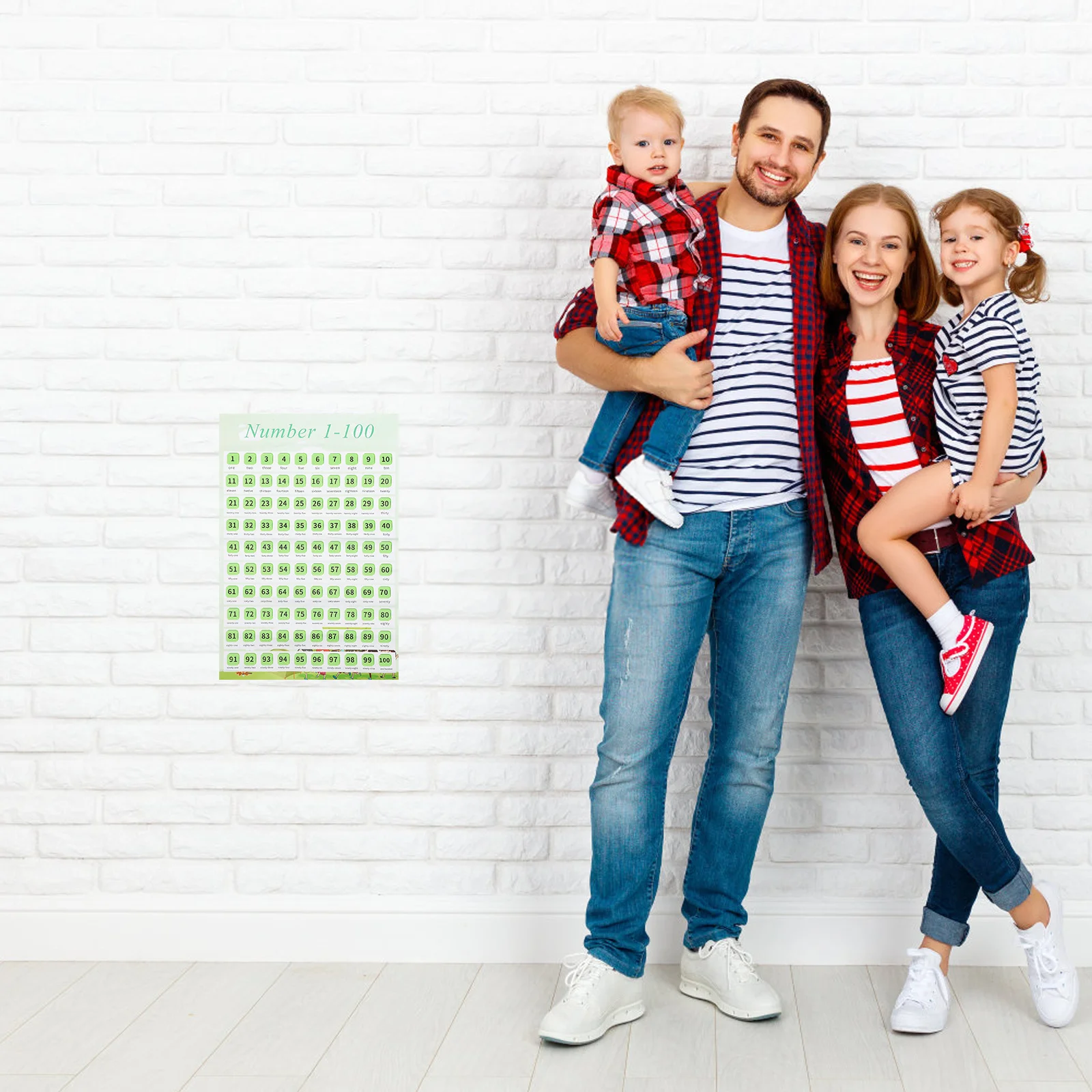 

Numbers 1-100 Learning Wall Chart Educational Preschool Counting Tool Color Recognition Early Education Teaching Chart Poster