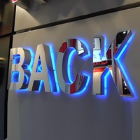 Custom Outdoor Stainless steel backlit LED letter Shop Sign exterior reverse channel letters company logo business Store sign