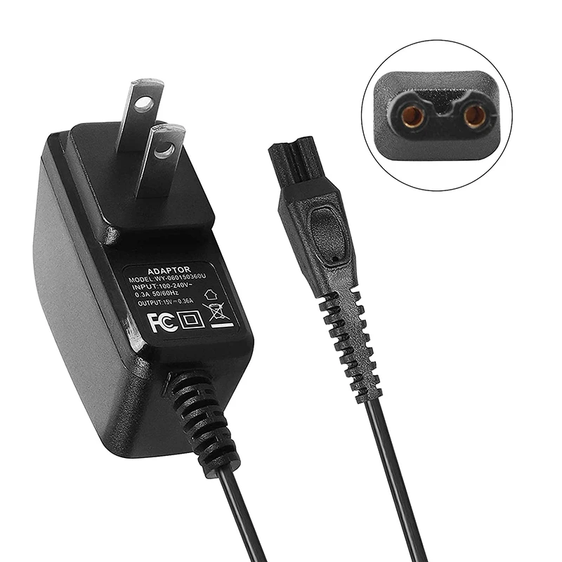 電気シェーバー充電器コードフィリップス対応の-norelco hq8505、norelco 7000、5000、3000シリーズの交換用フィット、米国プラグ