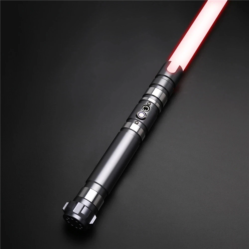 RGB Metal Laser Lightsaber Rave Toy Heavy Dueling Smooth Swing Metal Sword Lashing Weapon Cosplay Toys