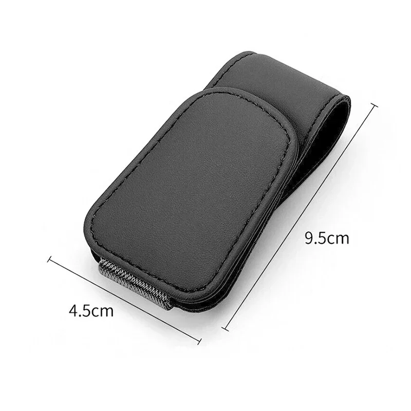 Car Sun Visor Leather Sunglasses Glasses Card Ticket Holder Clip Magnetic Eyeglass Holder Organizer Universal Auto Accessories