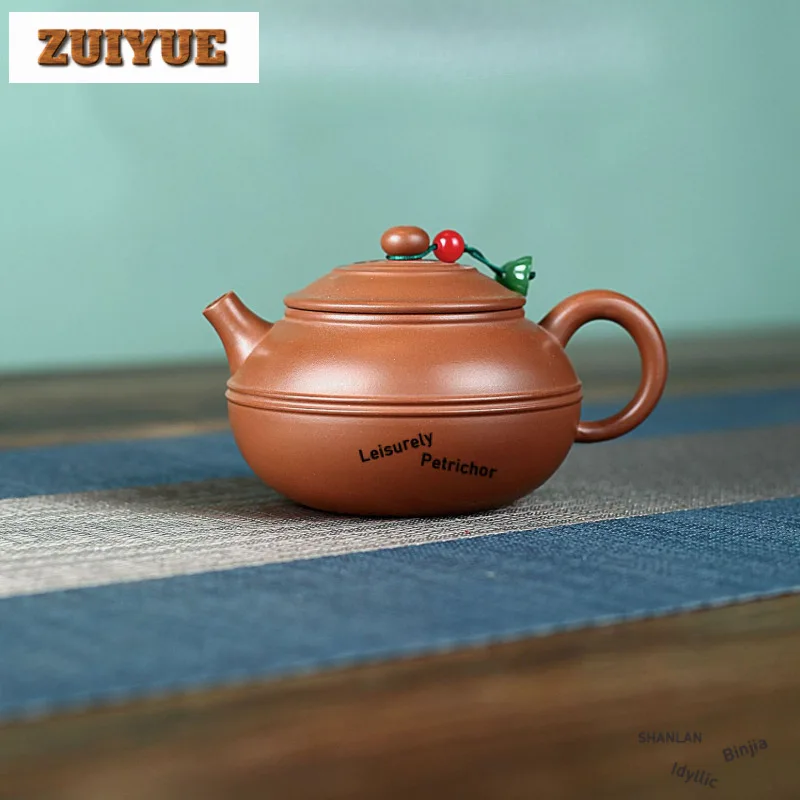 

200ml Creative Yixing Purple Clay Teapots Famous Master Handmade Pot Raw Ore Red Golden Zhu Mud Kettle Chinese Zisha Tea Set