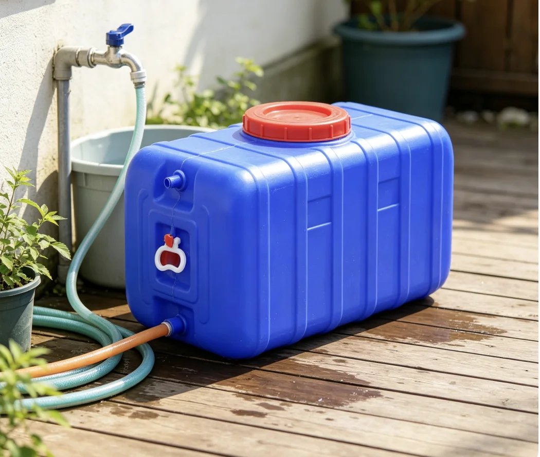 Large Capacity Extra Thick Horizontal Square Plastic Storage Tank for Indoor Household Water Reserve Anti-Aging Container