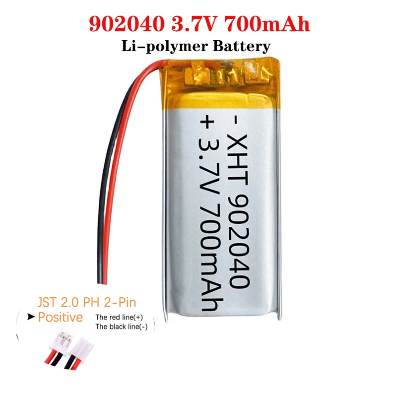 1-5PCS 902040 3.7V 700mAh Lithium Polymer LiPo Rechargeable Battery for Flashlight Electric Toy Mp3 Bluetooth Speaker