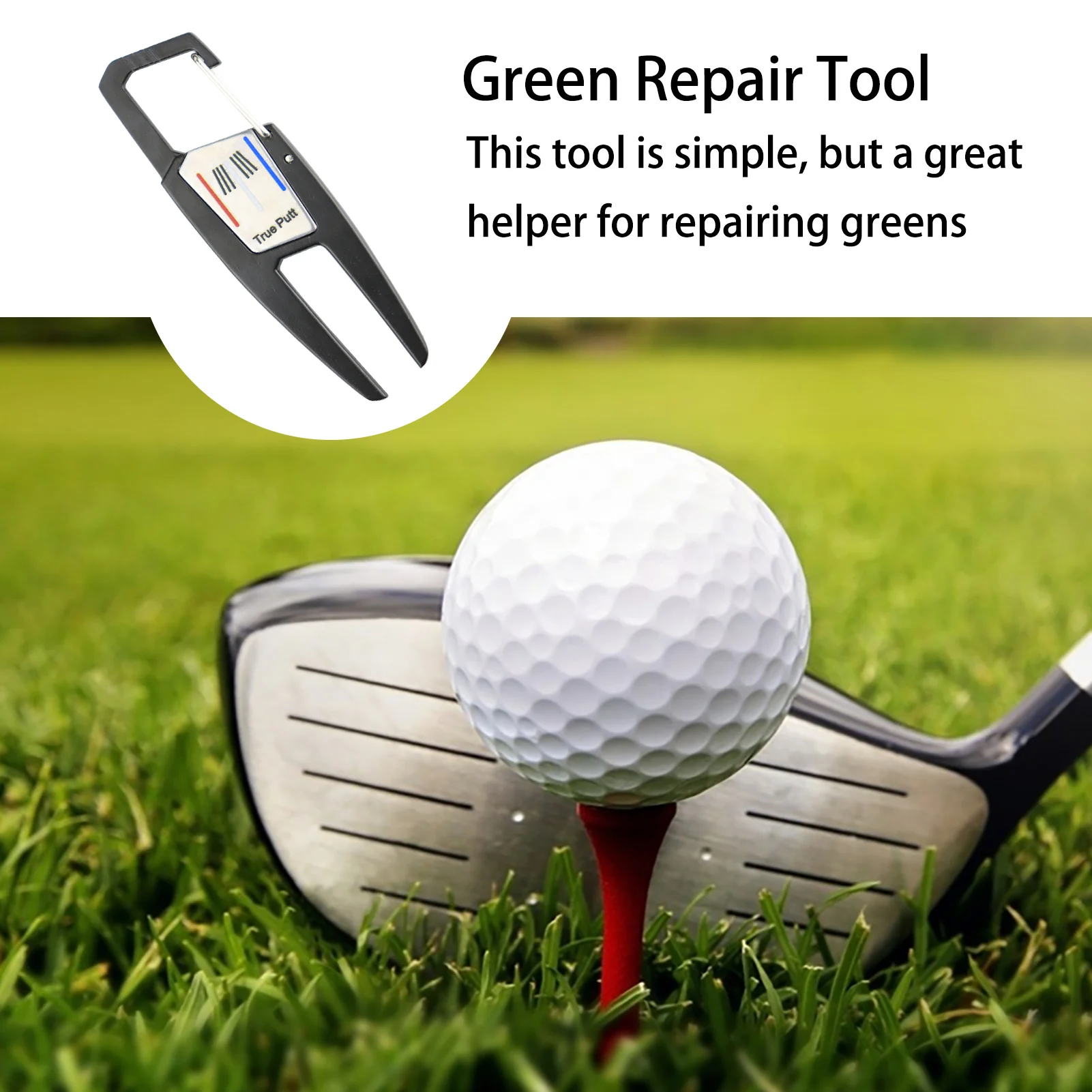 Golf Divot Tool True Putt Mark Golf Fork Tool Golf Ball Marker Outdoor Fairway Repairing