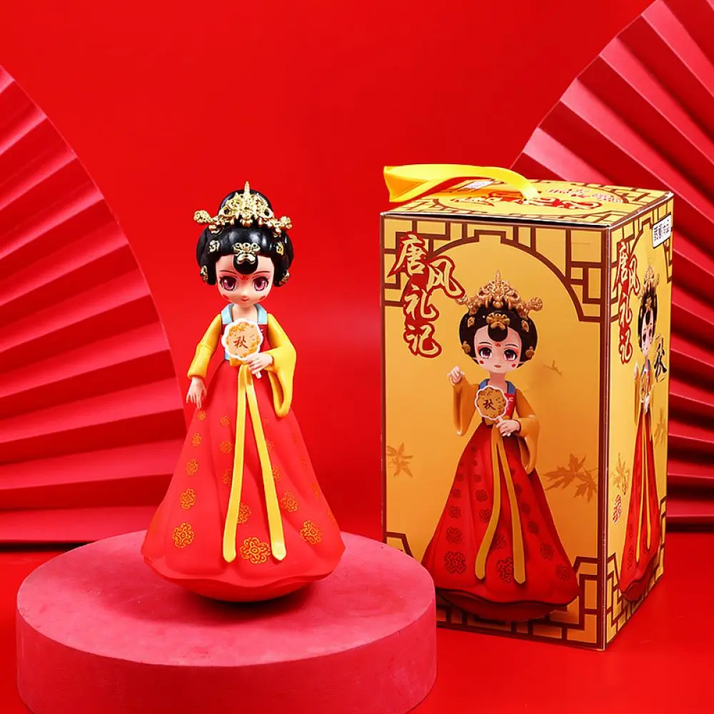 Unique Tang Dynasty Girl Wobbling Figurine Decorative Craft Desk Ornament Cultural Collectible Gift For Home Decoration