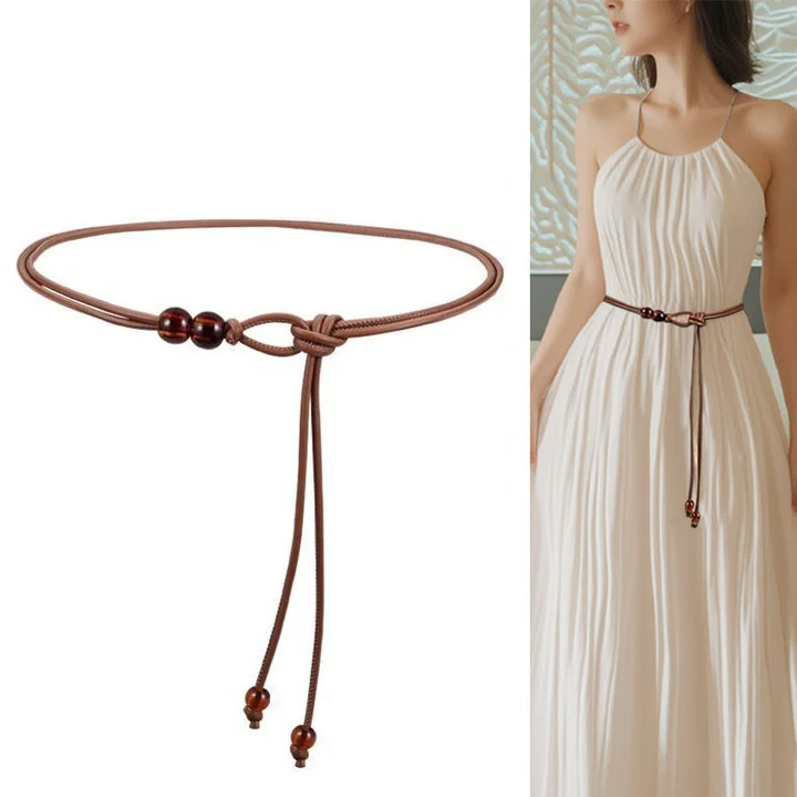 Fine Waist Rope Women's Belt Matching Skirt Extended Decorative Dress Design Summer Waist Chain Vintage PU Material Youth Fas...