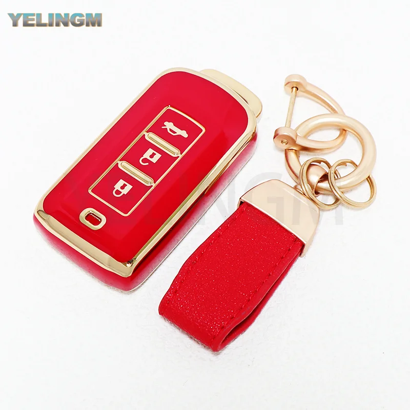 3-Tasten TPU Autoschlüssel-Hülle für Mitsubishi Outlander Lancer Eclipse Mirage Schlüsselloses Zugangssystem Smart Key Case Wasserdicht
