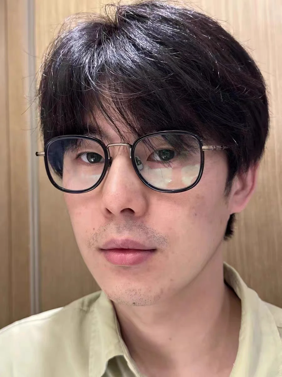 Japanese Square Handmade Eyeglasses Big Frame Men Women Ultralight Designer Spectacles Vintage Carved Glasses High-end Eyewear