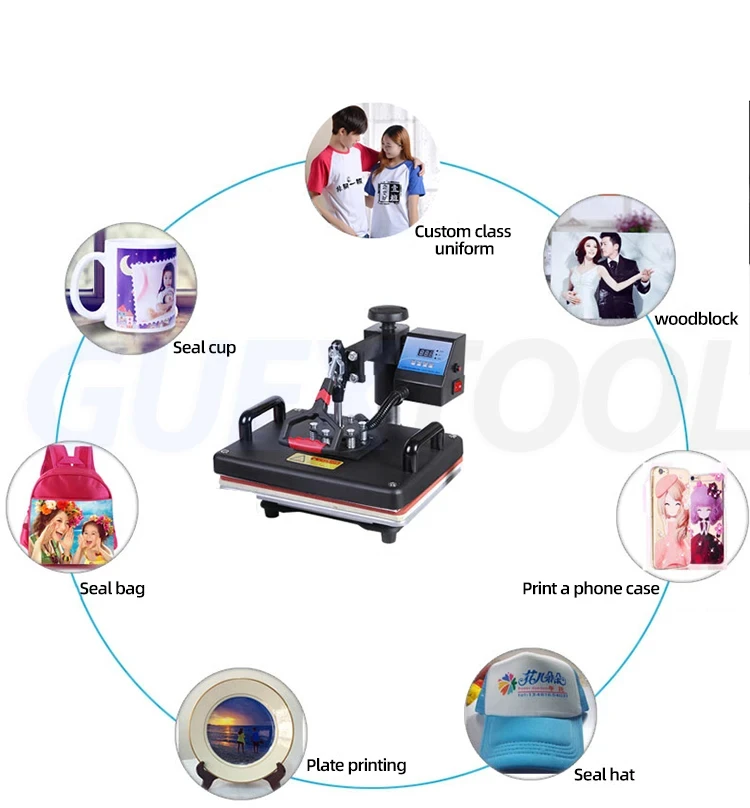 Imagem -05 - Máquina de Carimbo Quente de Transferência de Calor Cabeça Rotativa Máquina de Carimbo Quente Case do Telefone Móvel Máquina de Impressão de Camisetas Máquina de Prensagem