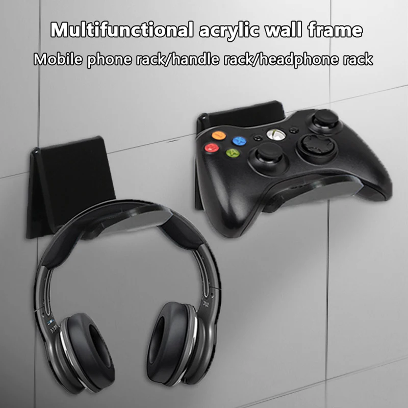 

1pcs Wall-mounted Gamepad Handle Bracket Controller Headset Headphone Holder Acrylic Display Stand Game Accessories