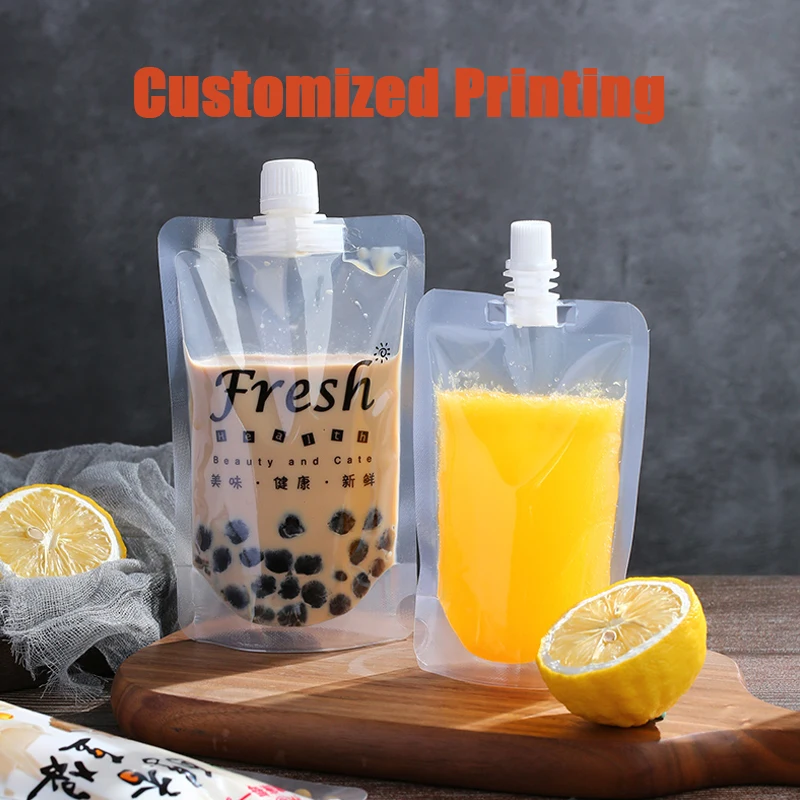 

Custom Liquid Stand Up Pouch With Spout Top Drink Bag Food Grade