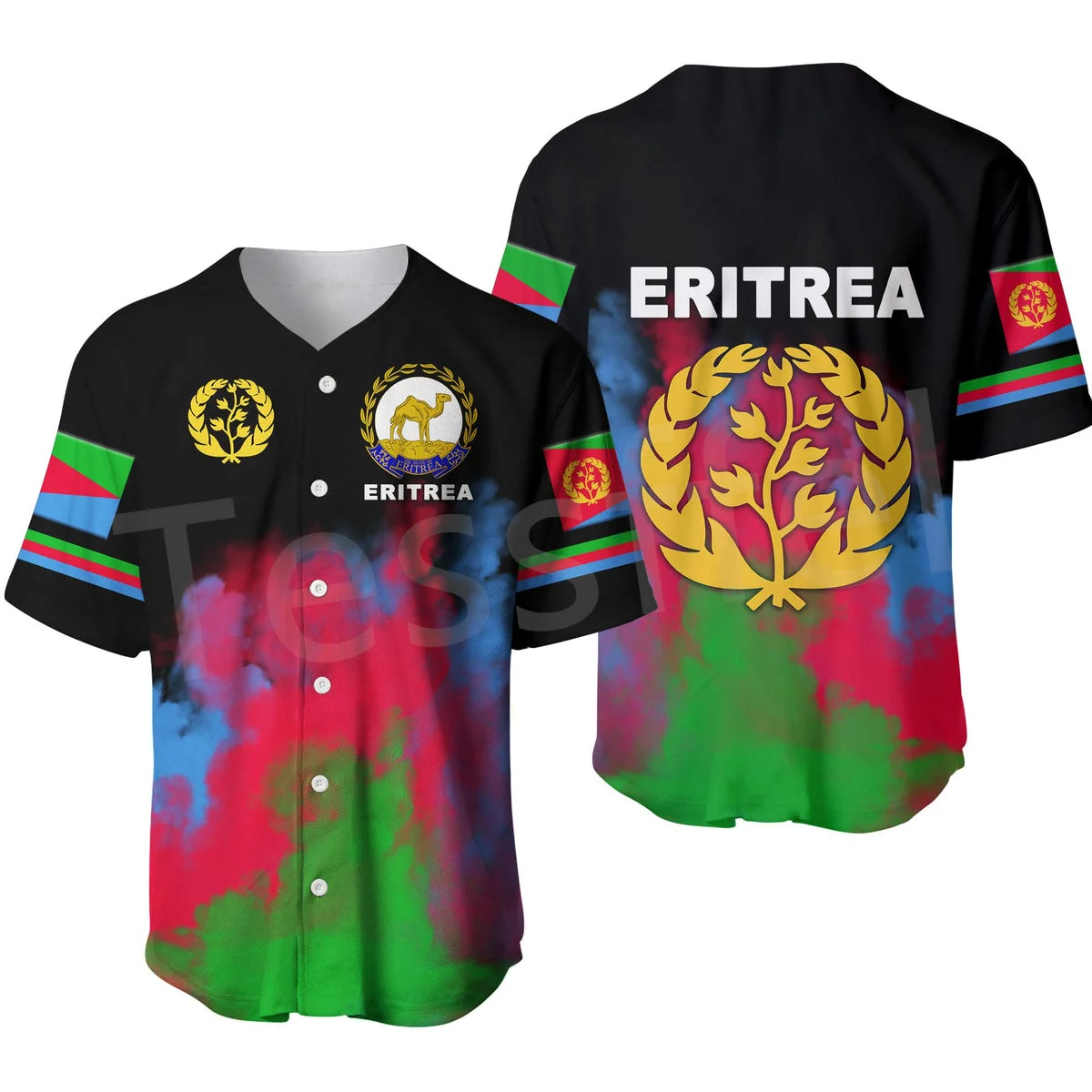 

Black History Africa Country Eritrea Tigray Ethiopia Tribe Tattoo 3DPrint Summer Harajuku Baseball Jersey Shirts Short Sleeve X1