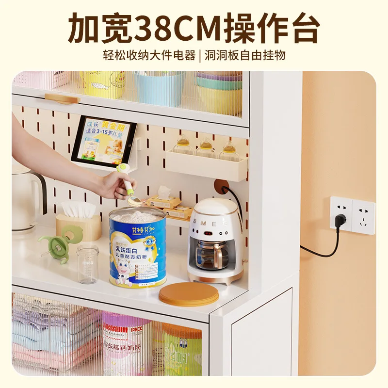 Baby Feeding Table Sideboards Storage Cabinet Baby Toy Rack Large-capacity Locker Multi-functional Metal Kitchen Storage Cabinet