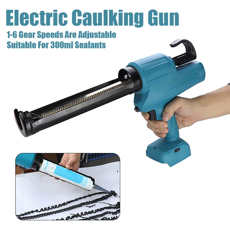 

Electric Glue Gun Cordless Caulking Gun For Glass, Ceramic Six-Speed Adjustable Fully Automatic Glue Gun With 10Pcs Glue Nozzles