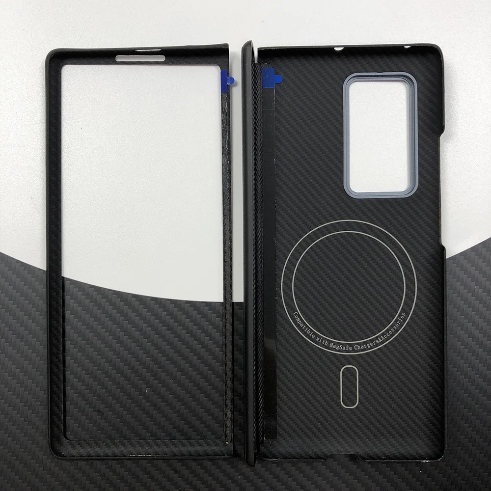 Phone black case for HUAWEI Mate X2 x2 MX2 Kevlar case Aramid Carbon Fiber case Magnetic Wireless charging