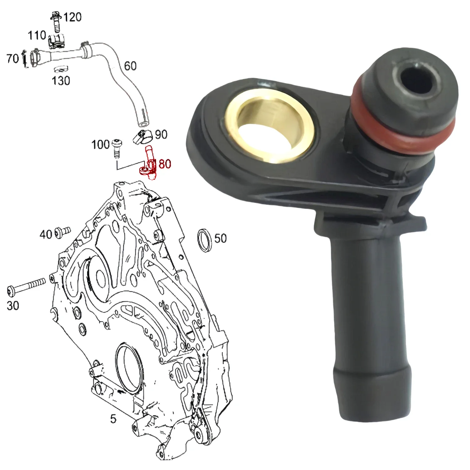 

Crankcase Breather Vent Line For Mercedes-Benz CL550 E550 GL450 S550 ML550 4.7L CL63 E63 GLE63 S63 5.5L 2011-2020 0099972972