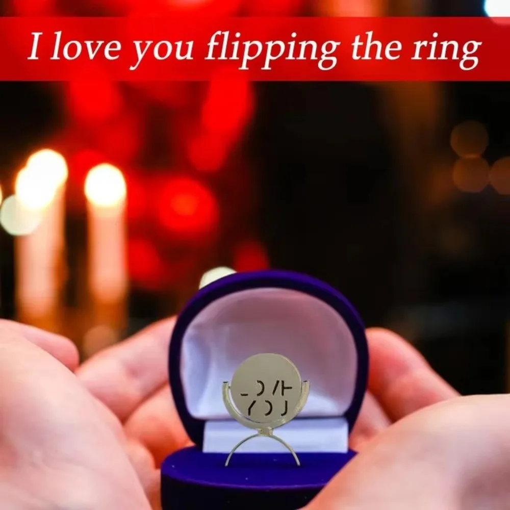 Новое вращающееся кольцо со исповедом LOVE, ювелирные изделия для пары, стальной сплав, забавное ожерелье с любовью, повседневные аксессуары, кольца с откидной обещанкой