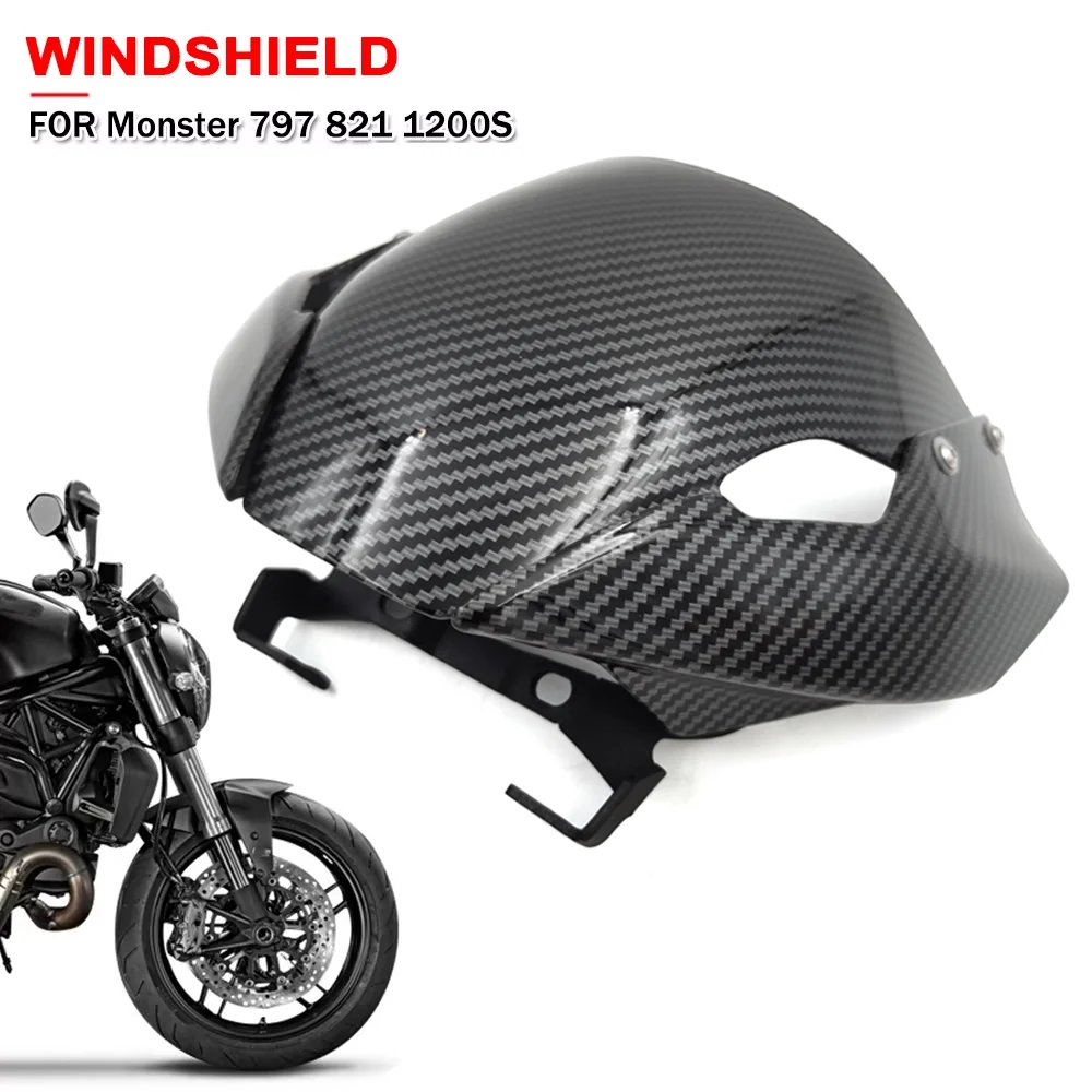 

Motorcycle Windshield Front Windscreen Wind Deflector Protector Accessories For Ducati Monster 797 821 1200S 2014 2015 2016