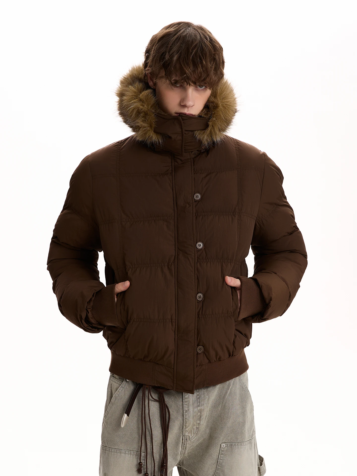 

Американское пальто с капюшоном в стиле ретро, пальто с капюшоном, теплая и хлебная куртка, универсальная хлопковая одежда для мужчин, повседневная молодежная мода