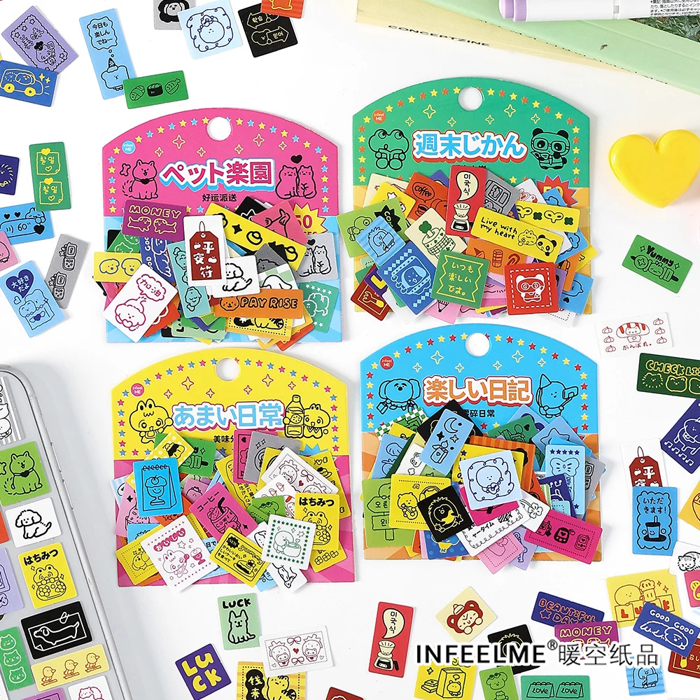 50pcs Lucky Tags Kawaii Ins Mini Stickers Material Pack Talent Decoration DIY Diary Album Scrapbook Cute Stationery Stickers image 3