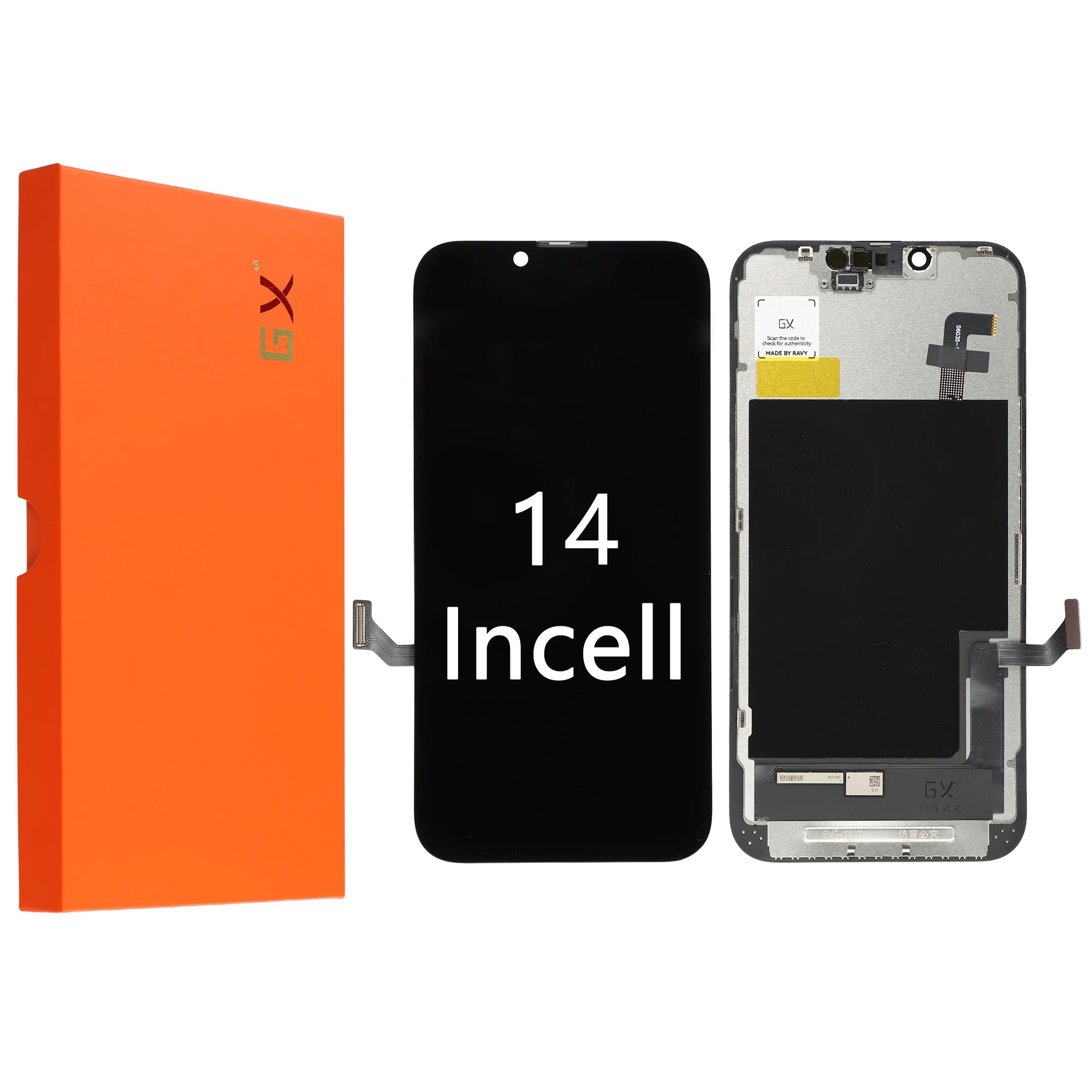 iphone-14用-グレードc-lcdスクリーンとデジタイザーアセンブリ交換部品（gx-incellテクノロジー）（ロゴなし）