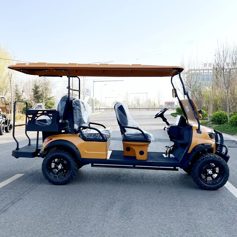 Chinese Wholesale Private Club Electric Lifted Off Road Hunting Golf Cart With 4 + 2 Seater 4 Wheels Disc Brakes