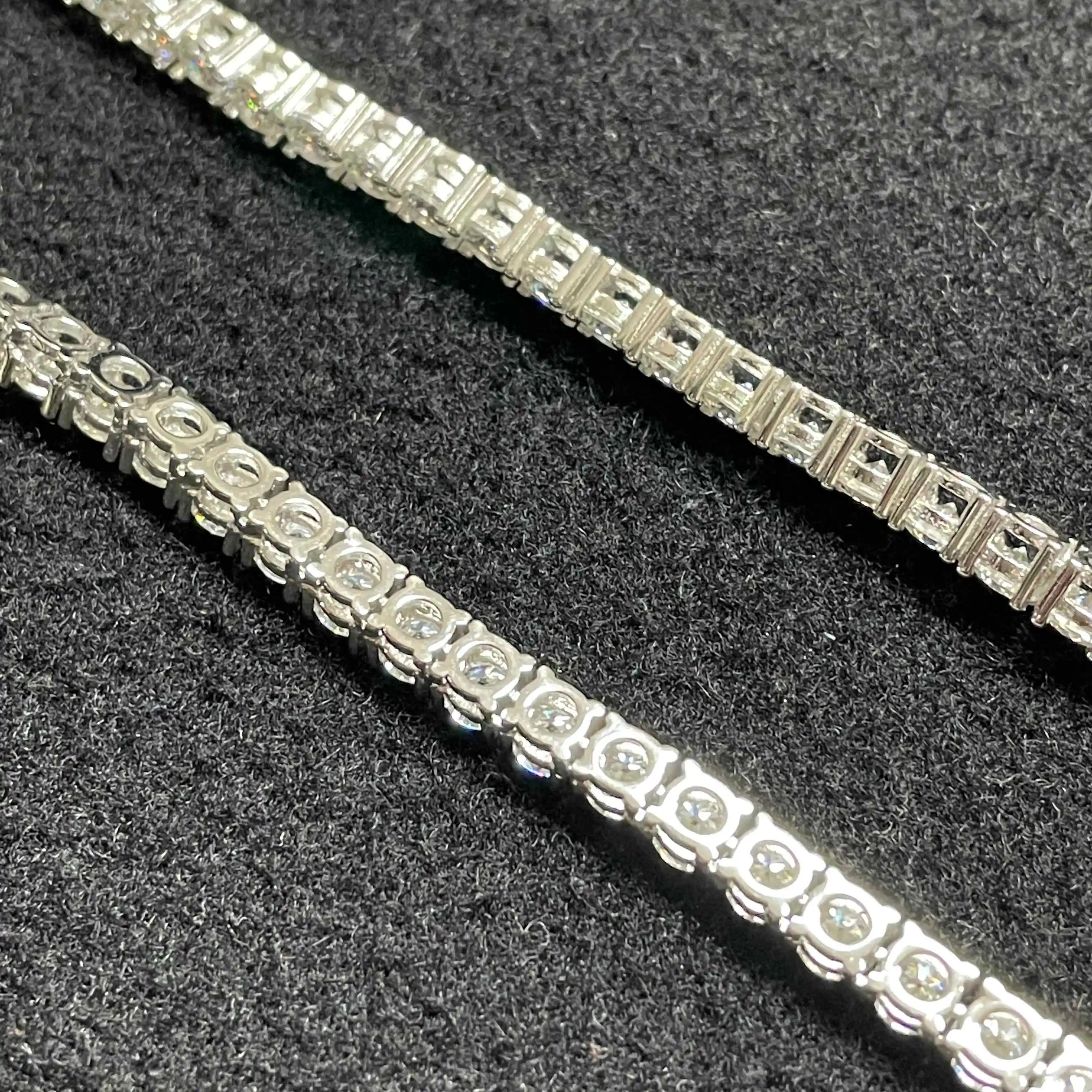 4mm 20inc925 Sterling Silver Peter Moissanite Tennis Necklace  Luxury  White Gold GRA For Women Party Jewelry Gift fast shipping