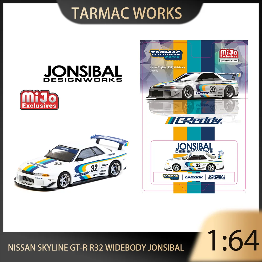

Tarmac Works 1:64 NISSAN SKYLINE GT-R R32 WIDEBODY JONSIBAL сплав Премиум литая под давлением модель автомобиля игрушки Коллекционная деталь дисплея