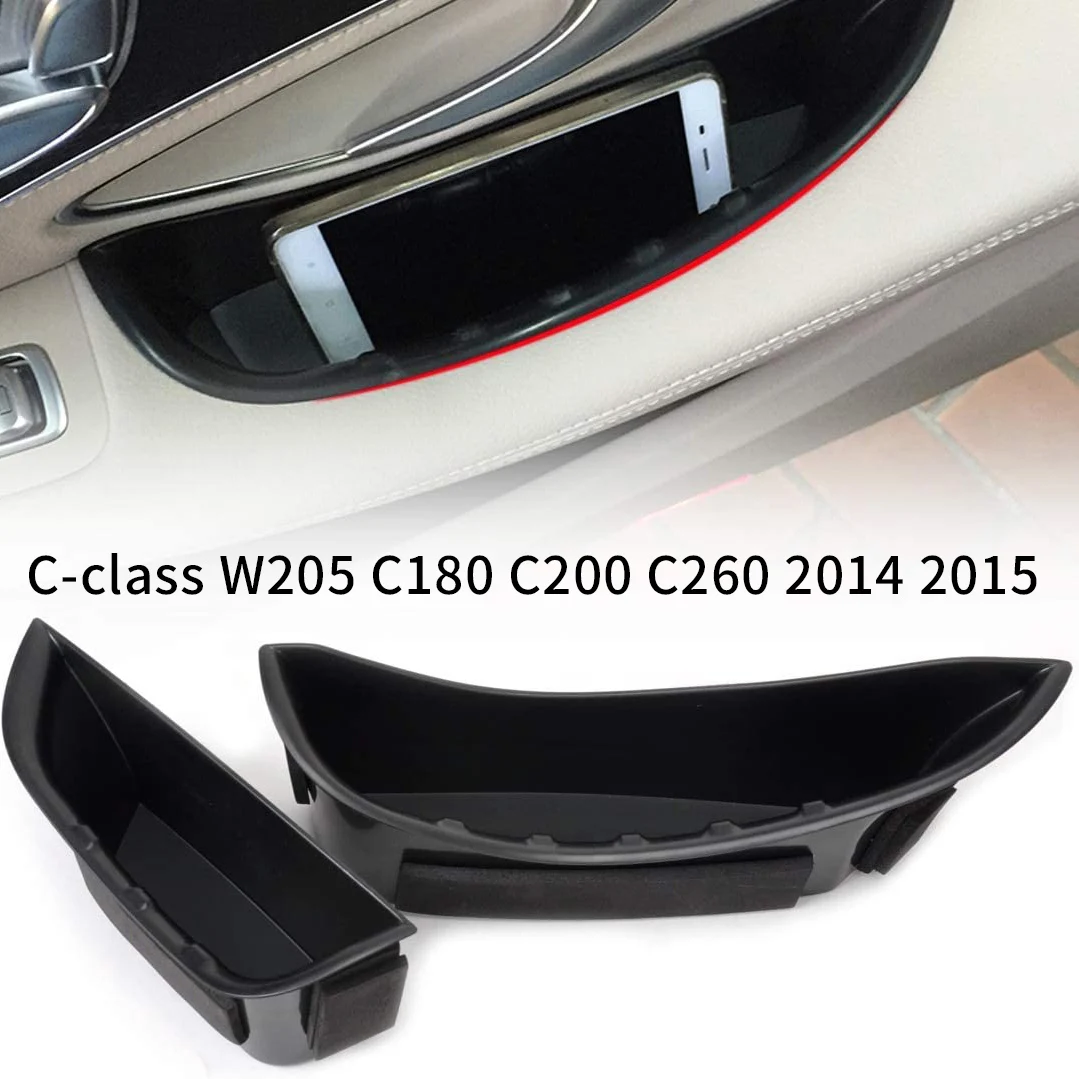 2Pcs Front Door Armrest Storage Box Container Holder for Mercedes Benz C-Class W205 C180 C200 C260 2014 2015