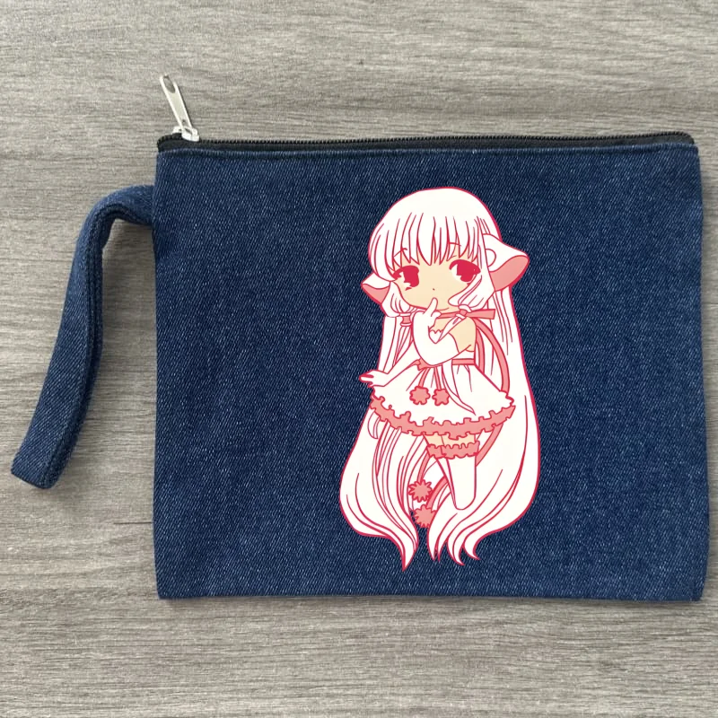 

Chobits Chi Canvas Denim Makeup Bag Pocket Lipstick Wash Bag for Wedding Travel Lipstick Bags Storage Organizer Bags