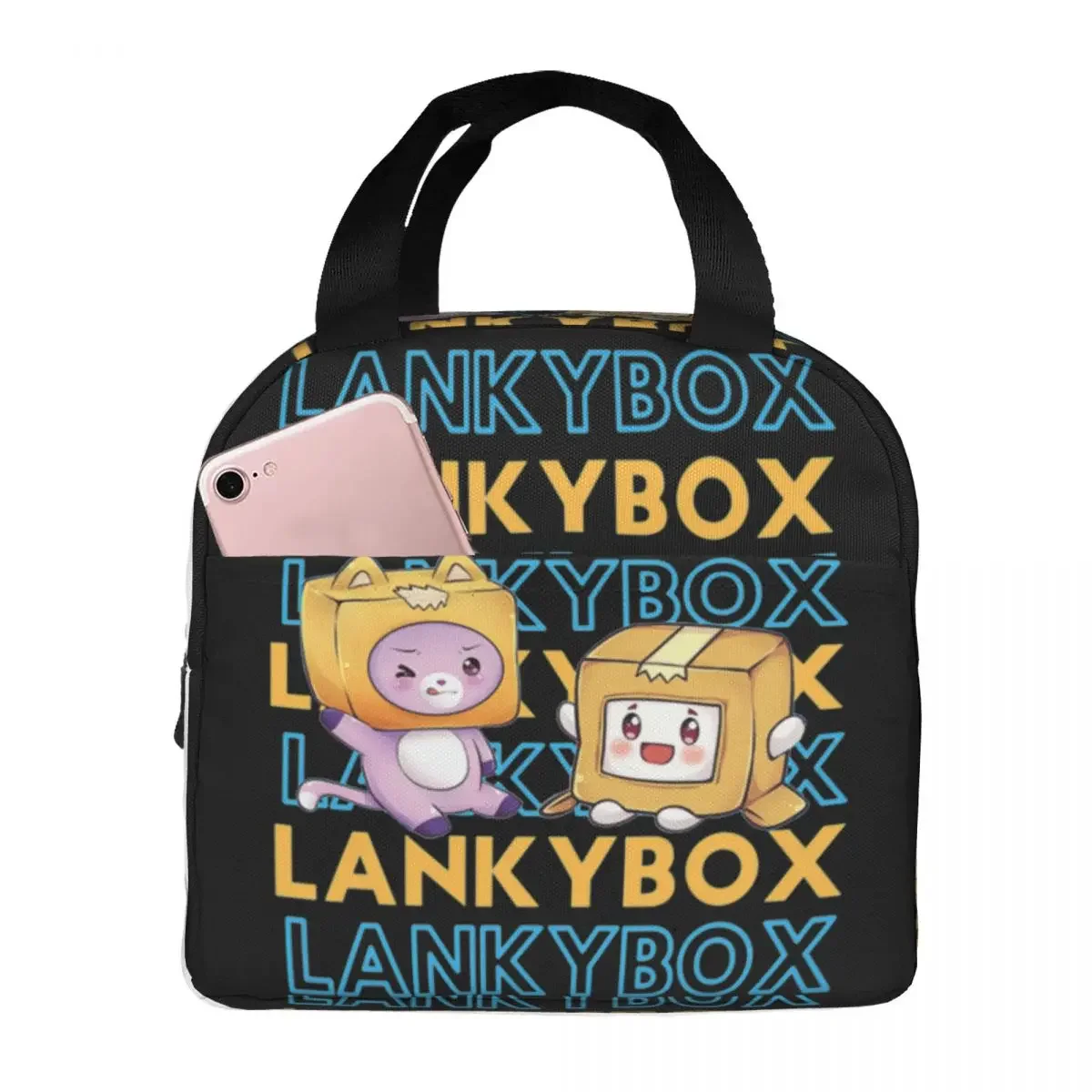 Lankybox กล่องข้าวกลางวันน่ารัก merch เก็บอุณหภูมิแบบพกพา Oxford คูลเลอร์และ FOXY กระเป๋าอาหารร้อนปิกนิกเดินทางกระเป๋าอาหารกลางวัน